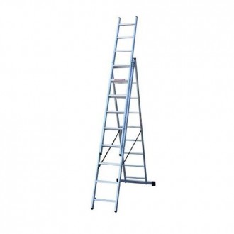 ESCALERA INDUSTRIAL ALUMINIO 3 TRAMOS 9 PELDAÑOS