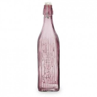 BOTELLA VIDRIO GASEOSA 1L CUADRADA ROSA VIBA