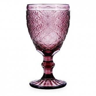 COPA VIDRIO ROSA RELIEVE ROSE MOON (CAJA-6UND)