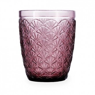 VASO VIDRIO RELIEVE ROSA 29CL ROSE MOON (CAJA-6UN)