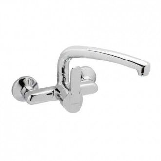 GRIFO K8 FREGADERO MURAL 15CM MONOMANDO CROMADO