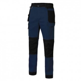 PANTALON CANVAS STRETCH AZUL MAR./NEGRO T-  S