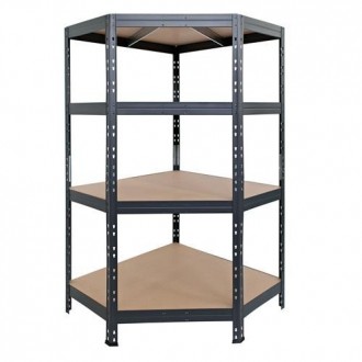 ESTANTERIA STAB250 4N 180X90X90X45 ESQUINERA NEGRO
