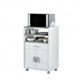 MUEBLE AUXILIAR MICROONDAS BLANCO/GRIS 0L9910A