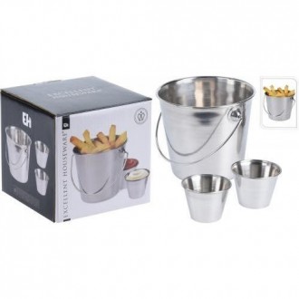 SET 3 PIEZAS PARA APERITIVOS ACERO INOX. A12405130