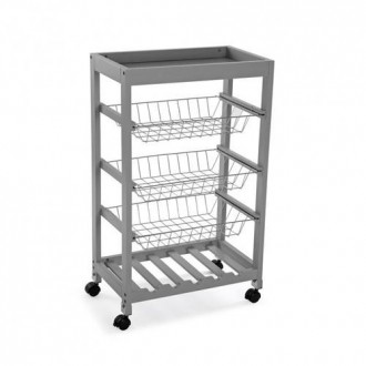 VERDULERO ACERO 3 CESTAS GRIS 998230 095