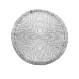 MANTEL INDIVIDUAL REDONDO - COLOR PLATEADO
