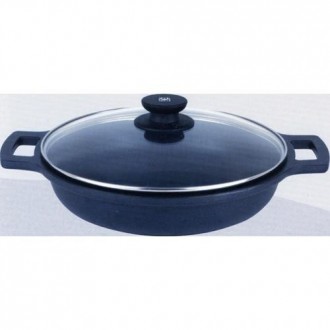 CACEROLA BAJA AL. FUNDIDO CON TAPA CRIS 28 CM.