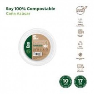 PLATO LLANO POSTRE 17CM CAÑA AZUCAR (PACK-10UND)