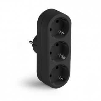 ADAPTADOR TRIPLE TT 16A-250V NEGRO 1333-N