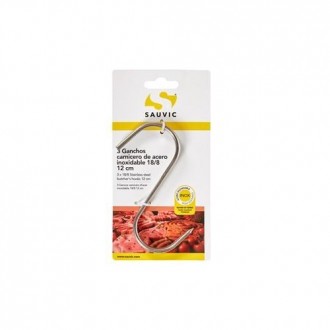 BLISTER 3 GANCHOS CARNICERO ACERO INOX 18/8 12CM