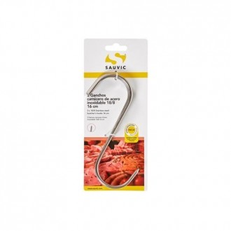 BLISTER 3 GANCHOS CARNICERO ACERO INOX 18/8 16CM