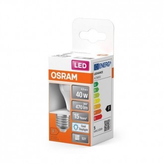 BOMBILLA LED ESFERICA 4.9W/865 E27 FRIA