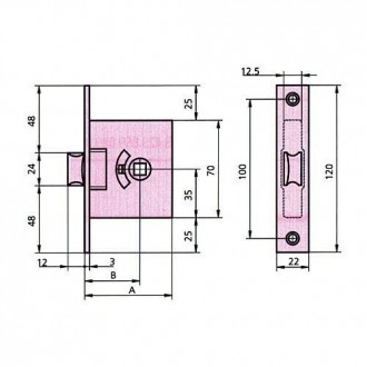 CERRADURA EMBUTIR 249-B/60/2 HLCVL