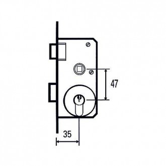 CERRADURA EMBUTIR 1501-2P 45 MCM