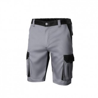 BERMUDA BICOLOR MULTIBOLSILLOS GRIS/NEGRO T-48