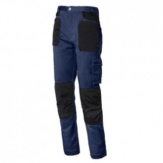 PANTALON STRETCH AZUL/ NEGRO 8730 T-XL