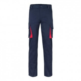 PANTALON STRETCH BICOLOR COLOR AZUL/ROJO T.38