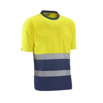 CAMISETA ALTA VISIBILIDAD LONDON AMAR/AZUL T.L