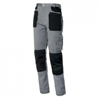 PANTALON STRETCH GRIS / NEGRO 8730B-080 T.4XL