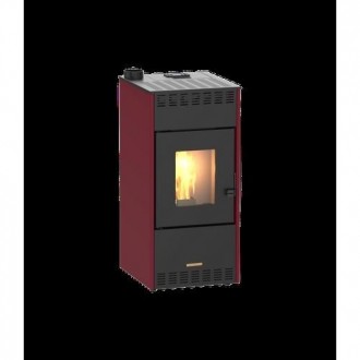 ESTUFA PELLET 10KW CANALIZADA MARENI 10 S ROJA