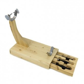 JAMONERO MADERA C/ TABLA Y CUCHILLOS 02121