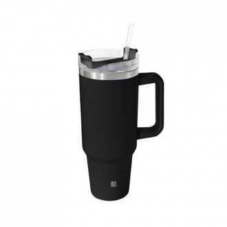 TAZA TERMO 1200 ML NEGRO C/PAJITA 8365-IN