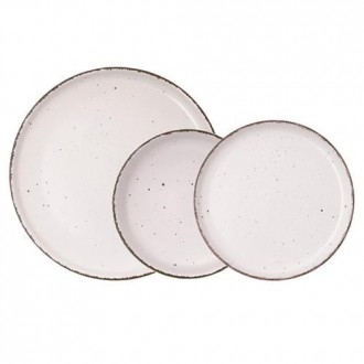 VAJILLA CERAMICA CREMA 12 PIEZAS DUNA QUID 5426271