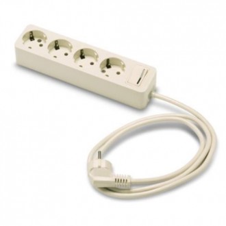 BASE 4 TOMAS/TT. C/INTERRUPTOR CABLE 1.5 M. 2628