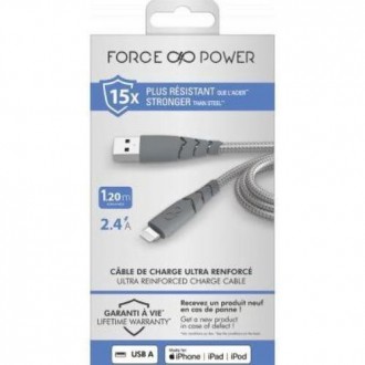 CABLE USB-A/ UBS-C LIGHTNG 1.2M 2.4A GRIS F149012