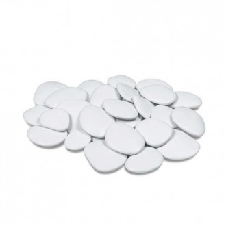 PIEDRAS DECORARIVAS PLASTICO (24UDS)  BLANCAS