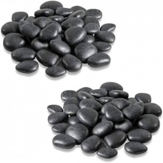 PIEDRAS DECORARIVAS PLASTICO (24UDS)  NEGRAS