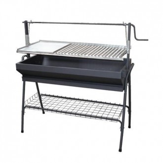 BARBACOA CON PARRILLA-PLANCHA INOX Y ELEVADOR 60X5