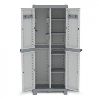 ARMARIO DE RESINA WAVE ESCOBERO GRIS 181X70X43CM