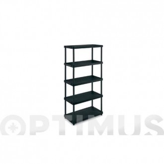 ESTANTERIA 4080/5C.5 ESTANTES RESINA.NEGRA.1002694