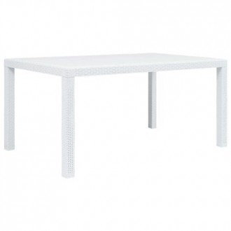 MESA ELEGANTE RATAN 150X90X72 CM BLANCO 4090-01