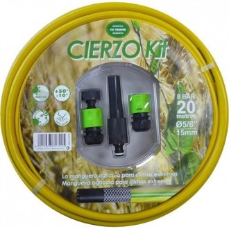 KIT MANGUERA CIERZO AGRICOLA 19MM X 20M 3 CAPAS
