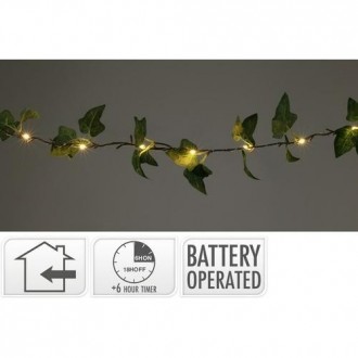 GUIRNALDA ENREDADERA LED HOJAS VERDE 290CM