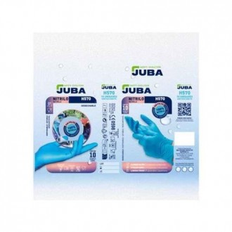 CAJA 10 GUANTES DESECHABLE NITRILO SIN POLVO T.8