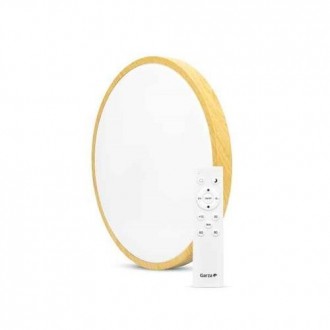 PLAFON TECHO ARO MADERA 42MM 30W 3200LM C/MANDO