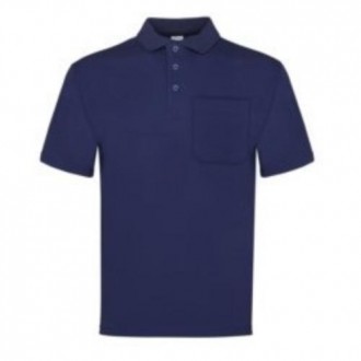POLO M/CORTA AZUL 1 BOLSILLO T.S 100-AM