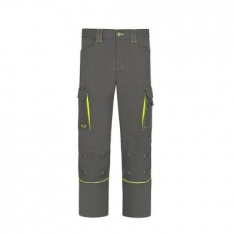 PANTALON STRETCH CON VIVOS FLUOR GRIS L9000 T-44