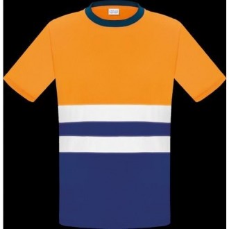 CAMISETA A.V. BICOLOR NARANJA MANGA CORTA L3000 M