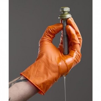 GUANTE DESECHABLE AGILITY GRIP NITRILO NARANJA T.7