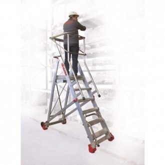ESCALERA CON PLATAFORMA Y RUEDAS 412 CM. 500/SMT