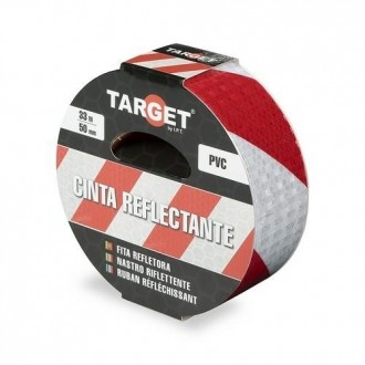 CINTA ADHESIVA REFLECTANTE 33MX50MM ROJA/BLANCA