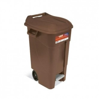 CONTENEDOR JARDIN 120L C/PEDAL MARRON ECO 443237