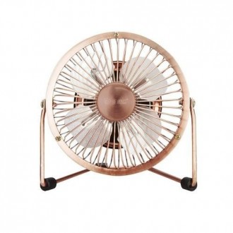 MINI VENTILADOR SOBREMESA 9,5CM 2,5W 5V DC COBRE