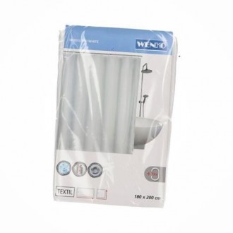 CORTINA BAÑO BLANCO POLIESTER 180X200 19146