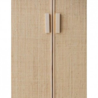 ARMARIO MADERA Y FIBRA NATURAL AURA 80X48X180CM
